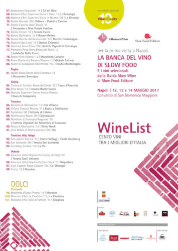 Wine&TheCity: La Banca del Vino di Slow Food (12-13-14/05/2017)
