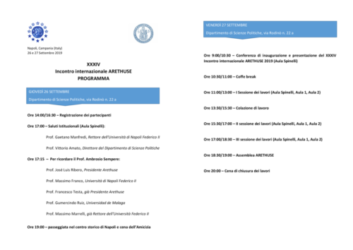 ARETHUSE – ​ XXXIV Incontro internazionale (26-27/9/2019)