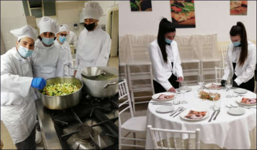 Finalmente nei Laboratori di Enogastronomia e Sala (5/2/21)