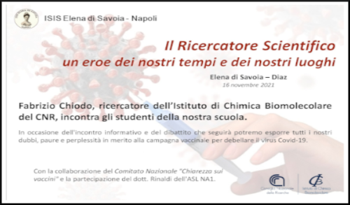Il Ricercatore Scientifico un eroe dei nostri tempi e dei nostri luoghi (16/11/2021)