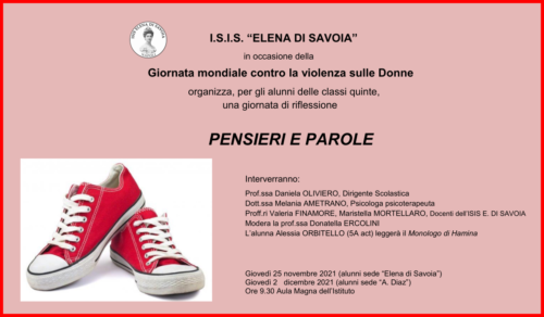 Pensieri e Parole - Contro la violenza sulle donne (25/11/21)