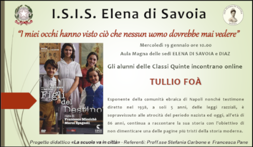 Giornata della Memoria &ndash; Incontro con Tullio Fo&agrave; (19/1/2022)