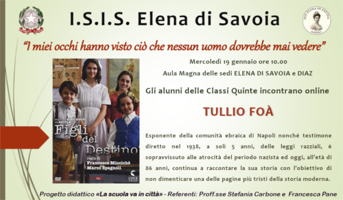 Giornata della Memoria – Incontro con Tullio Foà (19/1/2022)